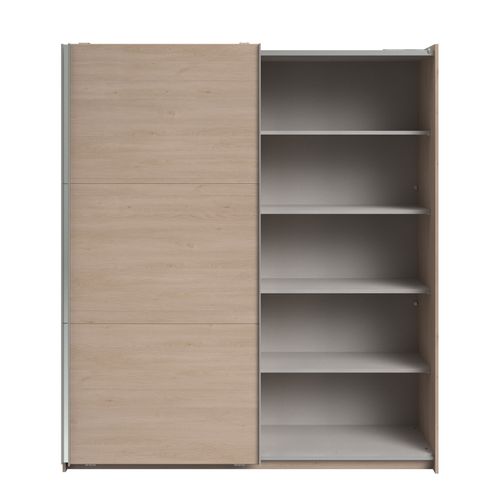 Armoire 2 portes couli. L.180 SWING imitation chêne et miroir