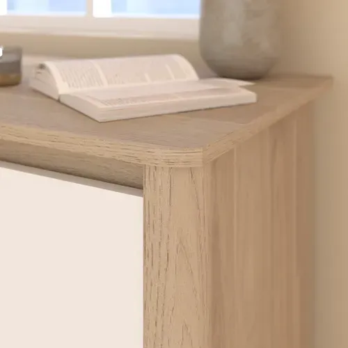 Buffet 4 portes 184 cm WENDY imitation chêne et blanc