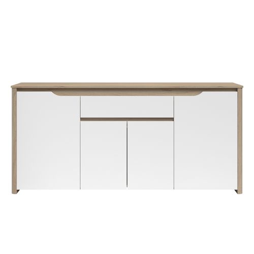 Buffet 4 portes WENDY imitation chêne et blanc
