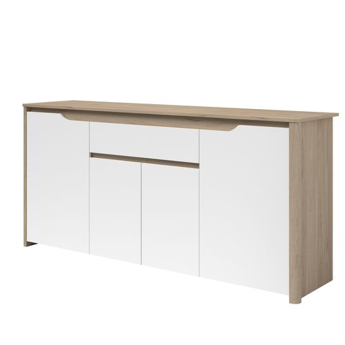 Buffet 4 portes WENDY imitation chêne et blanc