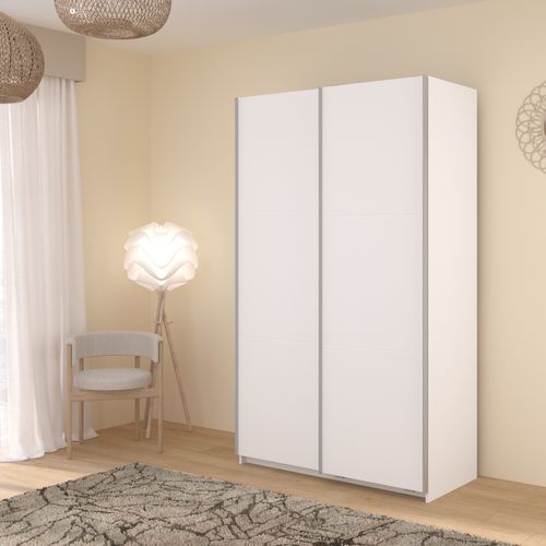 Armoire 2 portes couli. L.120 SWING blanc vue d'ambiance 1
