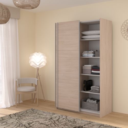 Armoire 2 portes couli. L.120 SWING imitation chêne