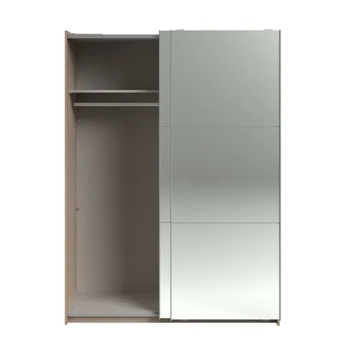 Armoire 2 portes couli. L.150 SWING imitation chêne et 2 miroirs