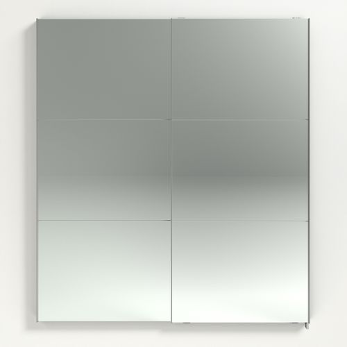 Armoire 2 portes couli. L.180 SWING blanc et 2 miroirs vue de face