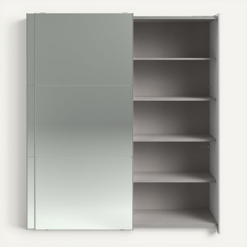 Armoire 2 portes couli. L.180 SWING blanc et 2 miroirs