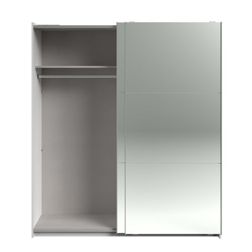 Armoire 2 portes couli. L.180 SWING blanc et 2 miroirs