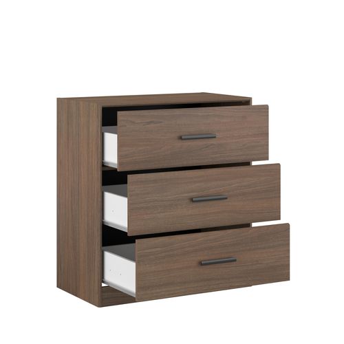 Commode 3 tiroirs L. 80 cm AZUKA imitation noyer