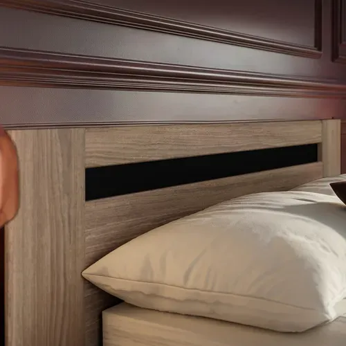 Lit 140x190 cm AZUKA imitation noyer vue détaillée