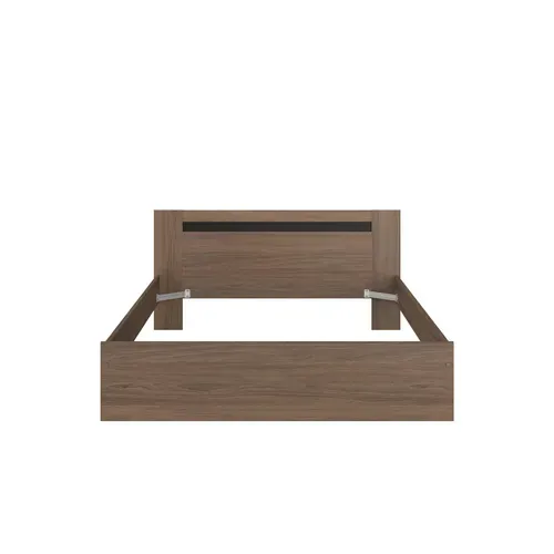 Lit 140x190 cm AZUKA imitation noyer vue de face