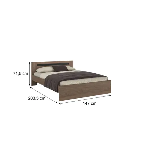 Lit 140x190 cm AZUKA imitation noyer