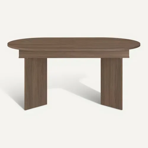 Table extensible L. 160/196 cm SERENA Imitation Noyer vue de face