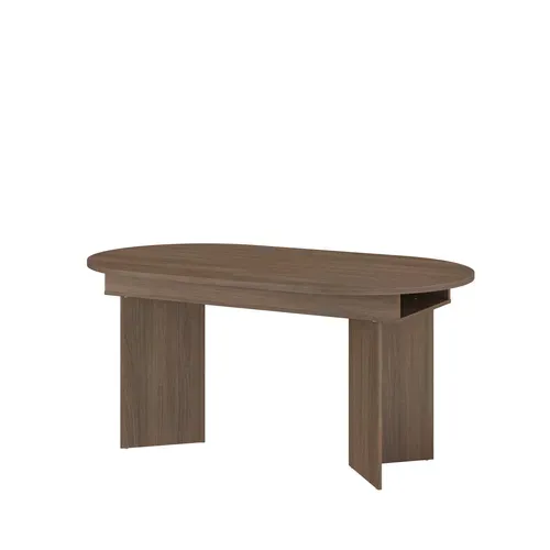 Table extensible L. 160/196 cm SERENA Imitation Noyer vue de profil