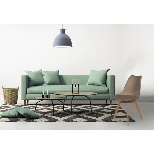 Chaise Scandinave Coque Avec Coussin Taupe