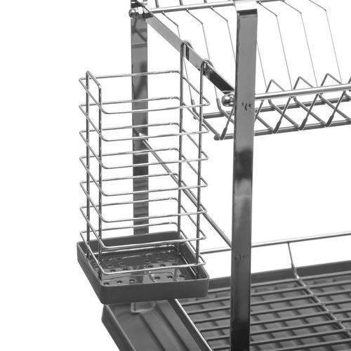 égouttoir à Vaisselle Métal 2 Niveaux Gris