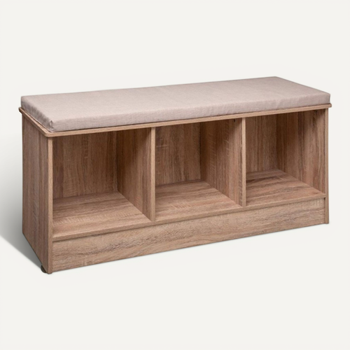 Banc Bois 3 Cases Mix Naturel