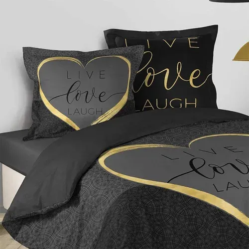 Housse De Couette 240x260 Crazy Love + 2 Taies 100% Coton 42 Fils