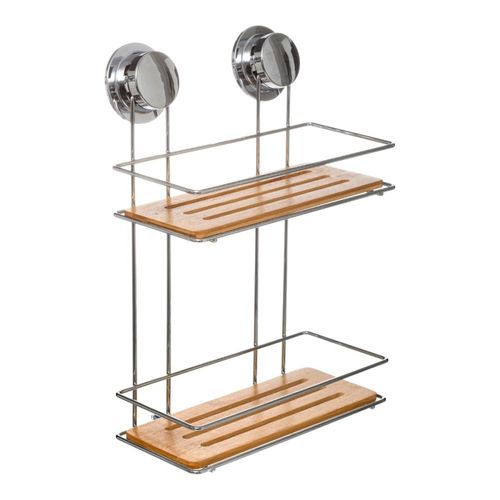 étagère 2 Niveaux Venterra Bambou Avec Ventouse