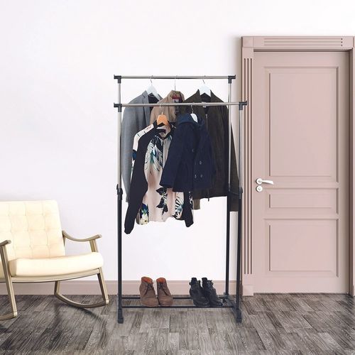 Portant Double à Roulettes En Métal