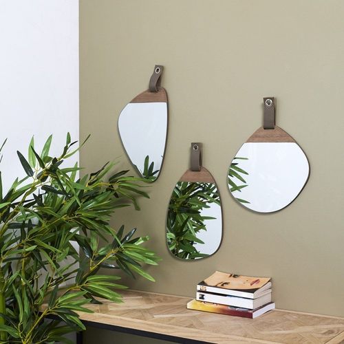 Miroir Galet Bois 20x29 Cm