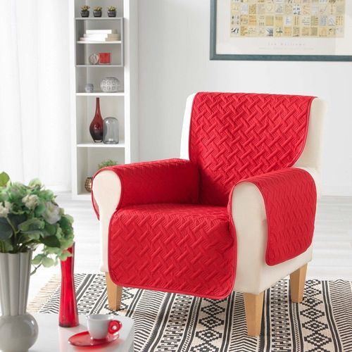 Protège Fauteuil Matelassé Uni Lounge Rouge