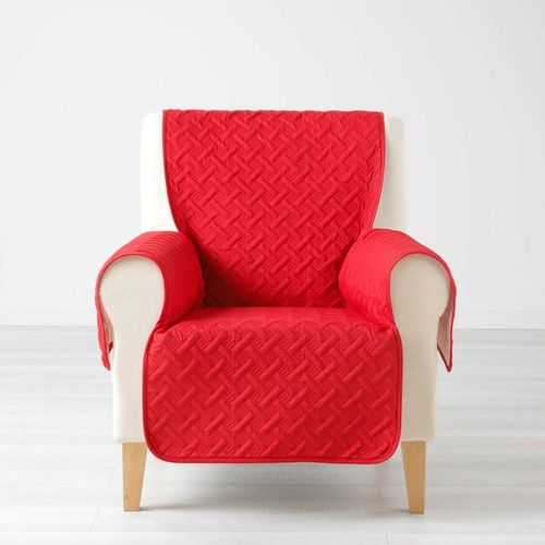 Protège Fauteuil Matelassé Uni Lounge Rouge