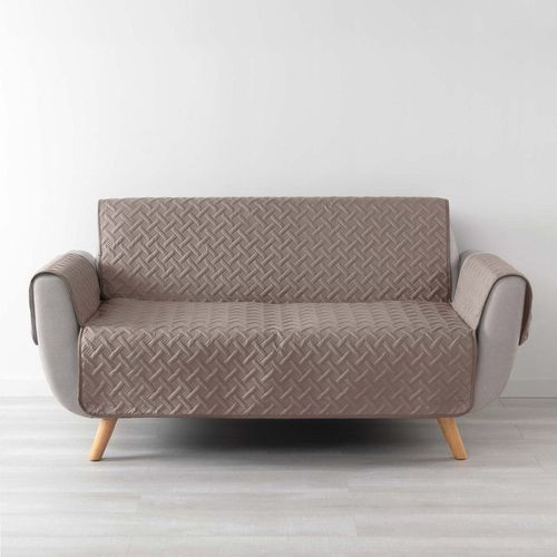 Protège Canapé 3 Places Matelassé 279x179 Uni Lounge Noisette