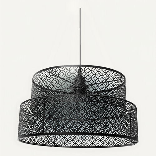 Suspension Métal Ajouré Gigogne Aurore Noir - Lustre - Suspension BUT