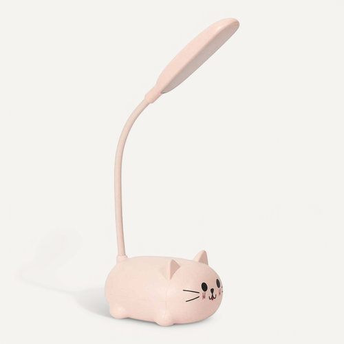 Lampe Veilleuse Tête De Chat Rose - à LED, Alimentation Par Piles, Décoration Enfant Mignonne