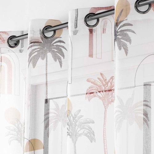 Voilage à Oeillets 140x240 Sable Imprimé Cocotis