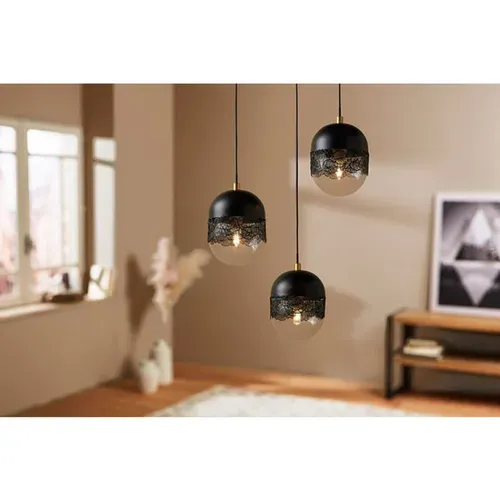 Suspension Triple Métal Noir Stilla