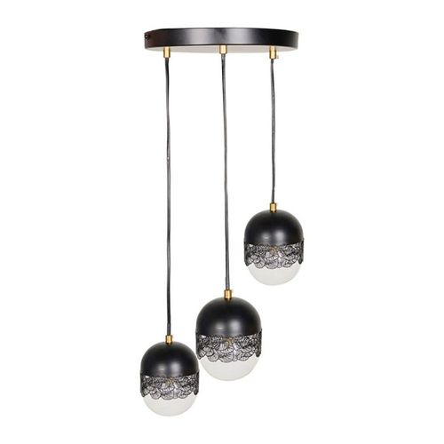 Suspension Triple Métal Noir Stilla