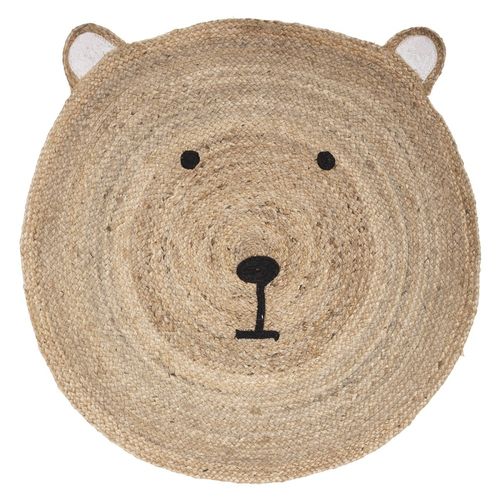 Tapis Rond Jute Ourson D100