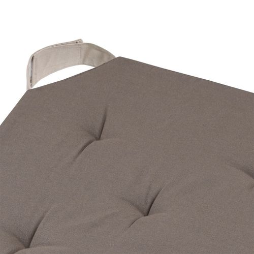 Lot De 4 Galettes De Chaise Duo Velcro 38x38 Taupe Lin