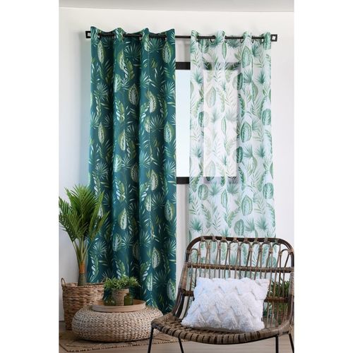 Rideau à Oeillets Occultant 140x260 Zéphyr Vert