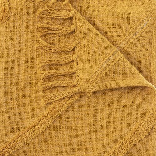 Jeté De Lit Tufté Inca 130x180 Ocre Coton