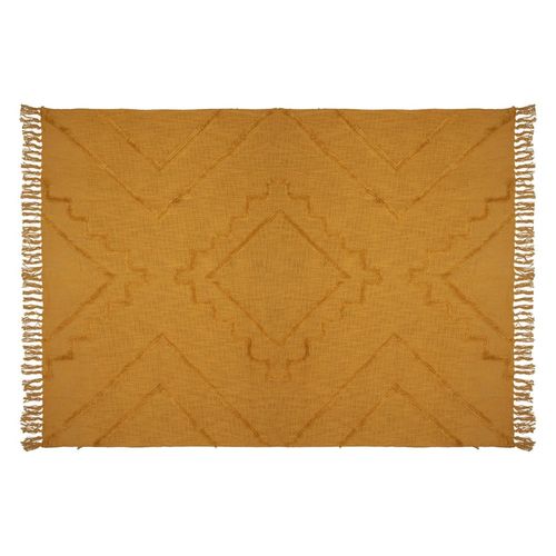 Jeté De Lit Tufté Inca 130x180 Ocre Coton