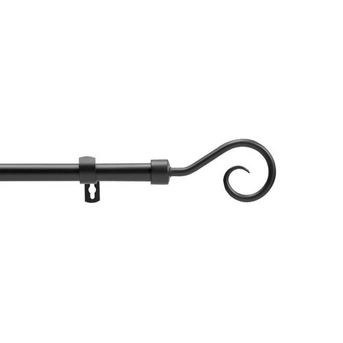 Kit Tringle Extensible 120 à 210 Cm Peint Arabesque Noir