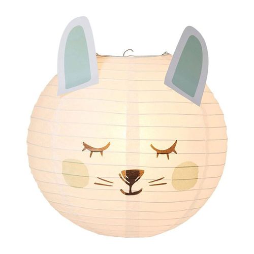 Suspension Boule Japonaise Lapin Bleu D35