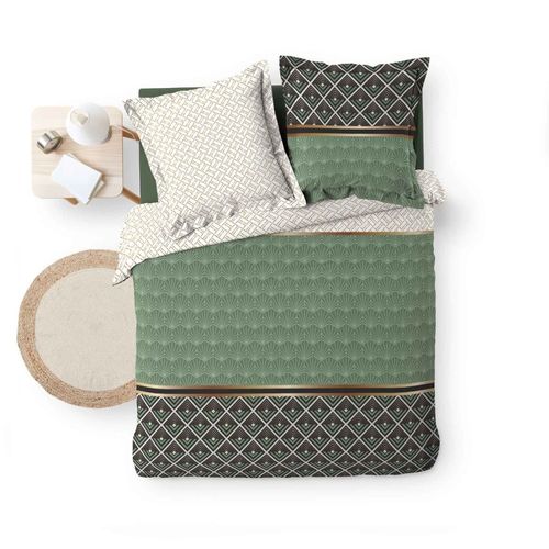 Housse De Couette 260x240 + 2 Taies Belor Coton Percale 78 Fils