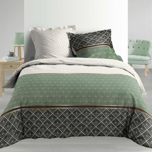 Housse De Couette 260x240 + 2 Taies Belor Coton Percale 78 Fils