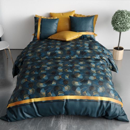 Housse De Couette 260x240 Ginko + 2 Taies Coton 57 Fils