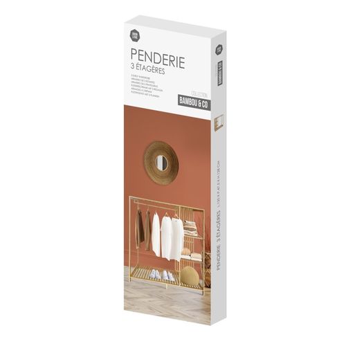 Penderie En Bambou Avec 3 étagères