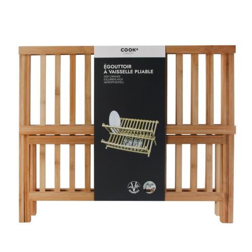 Égouttoir à Vaisselle Pliable En Bambou
