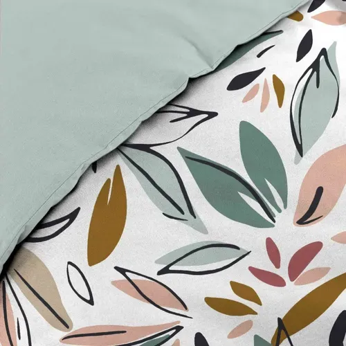 Housse De Couette 240x220 + 2 Taies Imprimées Feuillages