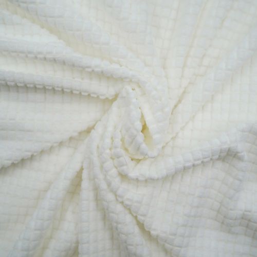 Housse De Canapé Extensible En Polyester Gaufré Coloris Blanc