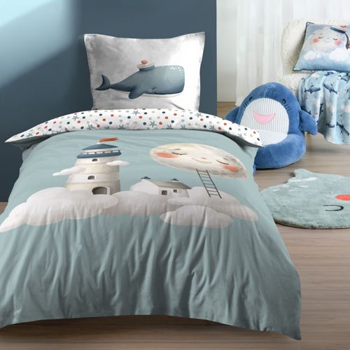 Housse De Couette Enfant 140x200 + 1 Taie Coton 57 Fils