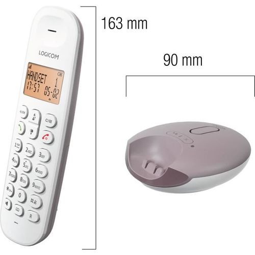 Téléphone Fixe Sans Fil - Logicom - Dect Iloa 155t Solo - Taupe - Avec Répondeur