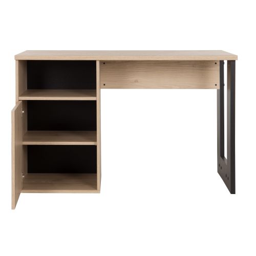 Bureau 1 porte DUPLEX imitation châtaignier et noir vue détaillée