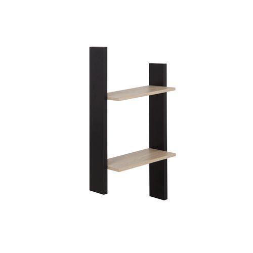 Etagère murale DUPLEX imitation châtaignier et noir