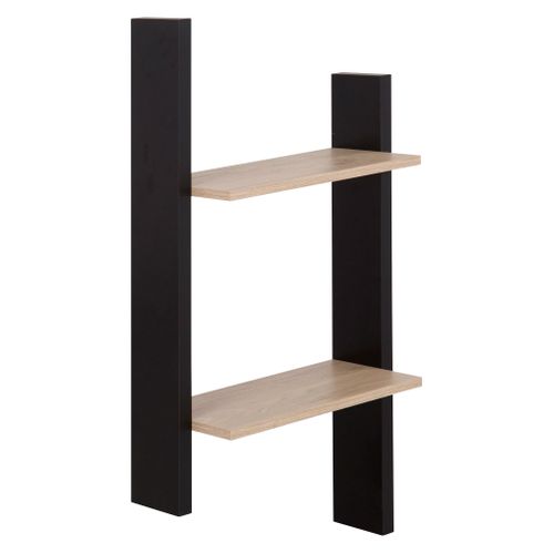Etagère murale DUPLEX imitation châtaignier et noir